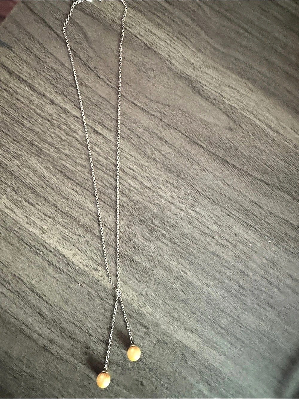 Double Drop Pendant Necklace in Silver & Yellow Like New